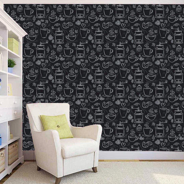 WallDaddy Self Adhesive Wallpaper For Wall (300x40)Cm Wall Sticker |Design CoffeeSketch